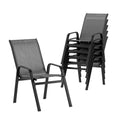 Gardeon 6PC Stackable Outdoor Dining Chairs Patio Lounge Grey