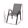 Gardeon 6PC Stackable Outdoor Dining Chairs Patio Lounge Grey