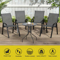 Gardeon 6PC Stackable Outdoor Dining Chairs Patio Lounge Grey
