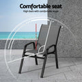 Gardeon 6PC Stackable Outdoor Dining Chairs Patio Lounge Grey