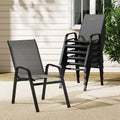 Gardeon 6PC Stackable Outdoor Dining Chairs Patio Lounge Grey