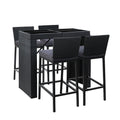 Gardeon 5 Piece Outdoor Bar Set Wicker Dining Table Stools