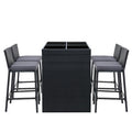 Gardeon 5 Piece Outdoor Bar Set Wicker Dining Table Stools