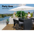 Gardeon 5 Piece Outdoor Bar Set Wicker Dining Table Stools