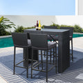 Gardeon 5 Piece Outdoor Bar Set Wicker Dining Table Stools