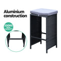 Gardeon 7pc Wicker Outdoor Bar Set Dining Table Stools Patio