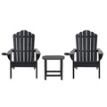 Gardeon Adirondack Chair HDPE Black Outdoor Patio Lounge Furniture
