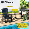 Gardeon Adirondack Chair HDPE Black Outdoor Patio Lounge Furniture