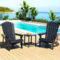 Gardeon Adirondack Chair HDPE Black Outdoor Patio Lounge Furniture