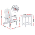 Gardeon Adirondack Chair HDPE White Outdoor Patio Furniture