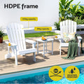 Gardeon Adirondack Chair HDPE White Outdoor Patio Furniture