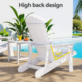 Gardeon Adirondack Chair HDPE White Outdoor Patio Furniture