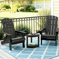 Gardeon Folding Adirondack Chair HDPE Black Outdoor Patio