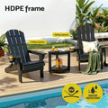 Gardeon Folding Adirondack Chair HDPE Black Outdoor Patio