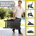 Gardeon Folding Adirondack Chair HDPE Black Outdoor Patio