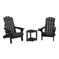 Gardeon Folding Adirondack Chair HDPE Black Outdoor Patio