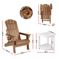 Gardeon Outdoor Folding Adirondack Chair HDPE Patio Furniture Beach