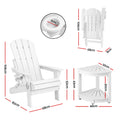 Gardeon Folding Adirondack Chair HDPE White Outdoor Patio Beach