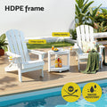 Gardeon Folding Adirondack Chair HDPE White Outdoor Patio Beach