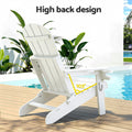 Gardeon Folding Adirondack Chair HDPE White Outdoor Patio Beach