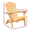 Gardeon Adirondack Chair Wooden Garden Patio Furniture Natural