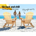 Gardeon Adirondack Chair Wooden Garden Patio Furniture Natural