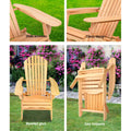 Gardeon Adirondack Chair Wooden Garden Patio Furniture Natural
