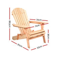 Gardeon Adirondack Chair Wooden Garden Patio Furniture Set 2
