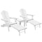 Gardeon 3PC Adirondack Chair Set White Wood Outdoor Patio Lounge