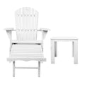 Gardeon 3PC Adirondack Chair Set White Wood Outdoor Patio Lounge
