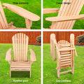 Gardeon Outdoor Sun Lounge Beach Chairs Patio Furniture Wooden Adirondack Garden