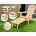 Gardeon Adirondack Wooden Outdoor Chairs Patio Furniture 2PC Natural
