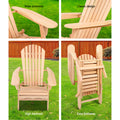 Gardeon Adirondack Wooden Outdoor Chairs Patio Furniture 2PC Natural