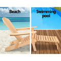 Gardeon Adirondack Wooden Outdoor Chairs Patio Furniture 2PC Natural