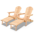 Gardeon Adirondack Wooden Outdoor Chairs Patio Furniture 2PC Natural