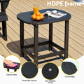Gardeon Outdoor Coffee Table HDPE Black Patio Camping Garden Desk