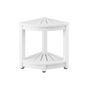 Gardeon Outdoor Coffee Table HDPE White Corner Desk Storage Shelf