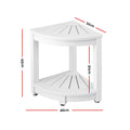 Gardeon Outdoor Coffee Table HDPE White Corner Desk Storage Shelf