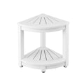 Gardeon Outdoor Coffee Table HDPE White Corner Desk Storage Shelf