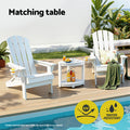 Gardeon Outdoor Coffee Table HDPE White Corner Desk Storage Shelf