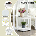 Gardeon Outdoor Coffee Table HDPE White Corner Desk Storage Shelf