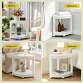 Gardeon Outdoor Coffee Table HDPE White Corner Desk Storage Shelf