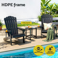 Gardeon Adirondack Chair HDPE Black Outdoor Patio Lounge Garden Furniture