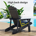 Gardeon Adirondack Chair HDPE Black Outdoor Patio Lounge Garden Furniture