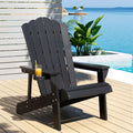 Gardeon Adirondack Chair HDPE Black Outdoor Patio Lounge Garden Furniture