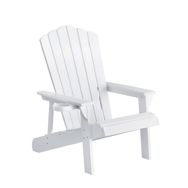 Gardeon Outdoor Adirondack Chair HDPE White Beach Lounge Patio