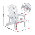 Gardeon Outdoor Adirondack Chair HDPE White Beach Lounge Patio