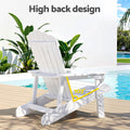 Gardeon Outdoor Adirondack Chair HDPE White Beach Lounge Patio