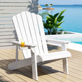 Gardeon Outdoor Adirondack Chair HDPE White Beach Lounge Patio