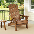 Gardeon Folding Adirondack Chair HDPE Brown Outdoor Beach Sun Lounge